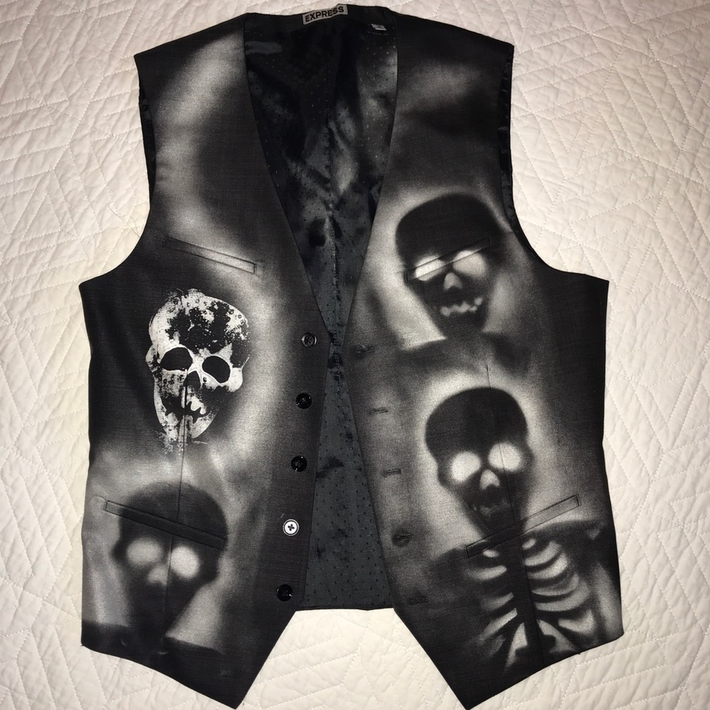 Men’s vest Halloween costume painted ghosts size M
